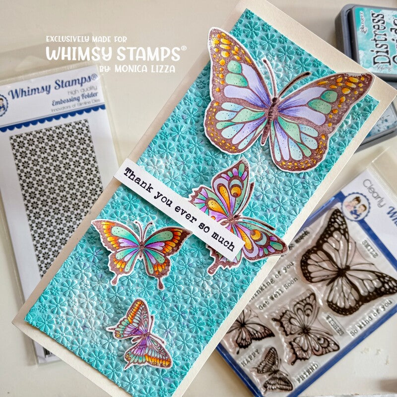 Slimline Embossing Folder - Daisies - Whimsy Stamps