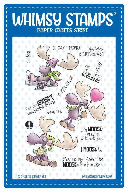 **NEW Moose't Wonderful Clear Stamps - Whimsy Stamps