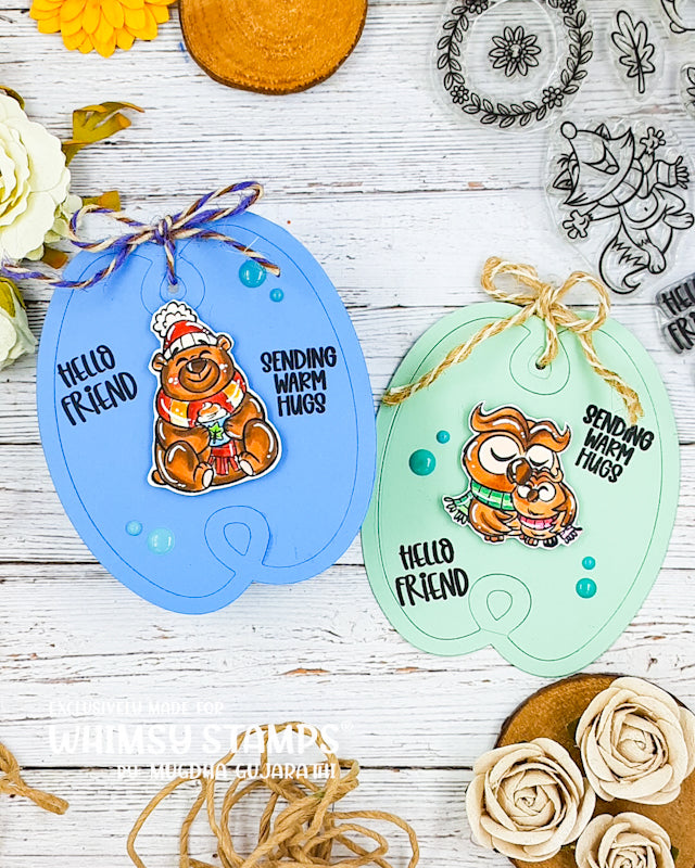 *NEW Warm Hugs in Fall Clear Stamps - Whimsy Stamps