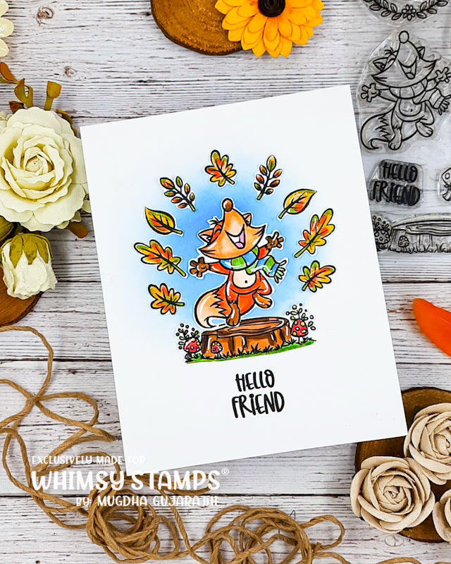 *NEW Warm Hugs in Fall Clear Stamps - Whimsy Stamps