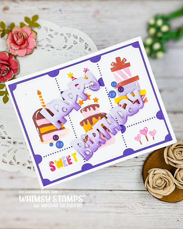Birthday Wish Layering Stencil - Whimsy Stamps