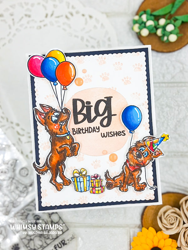 Doggone Birthdays Clear Stamps - Whimsy Stamps