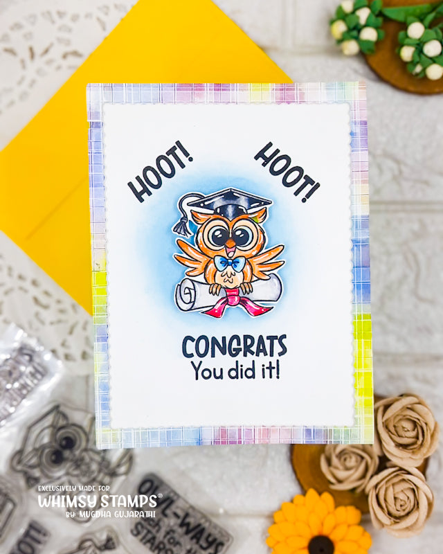 Owl Ways Reach for the Stars Clear Stamps - Whimsy Stamps