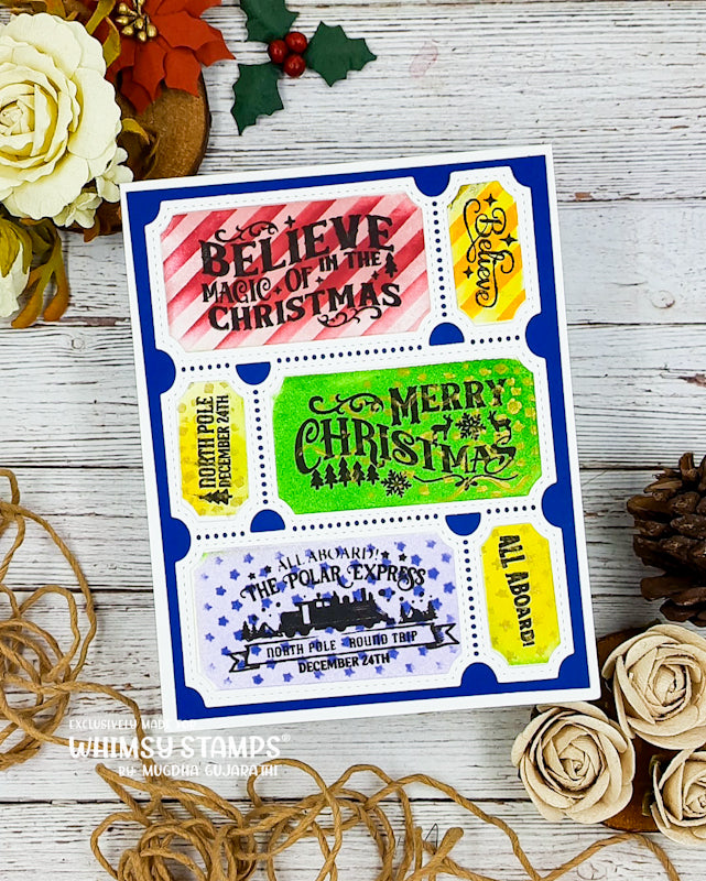 *NEW Terrific Tickets Believe Clear Stamps - Whimsy Stamps
