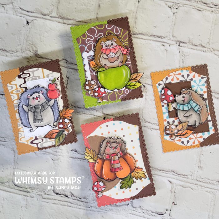 Fall Hedgehogs Clear Stamps - Whimsy Stamps