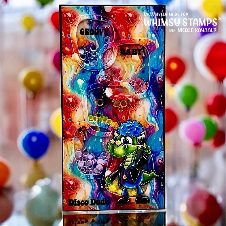 Disco Dude Dudley Clear Stamp and Outline Die