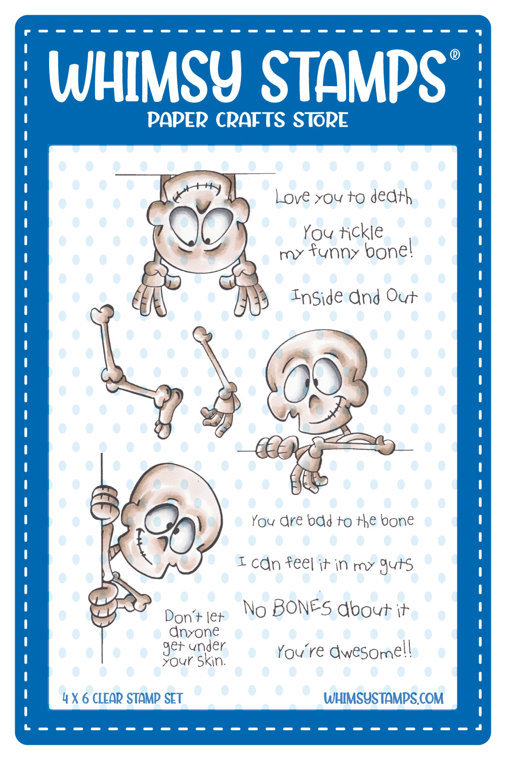 **NEW No Bones About It Clear Stamps - Whimsy Stamps