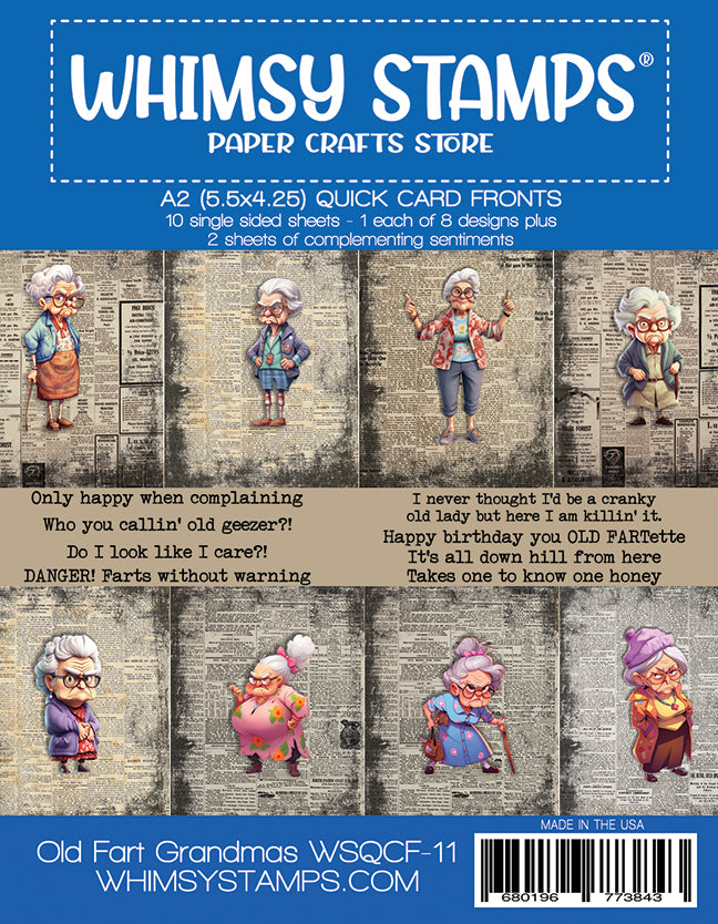 Quick Card Fronts - Old Fart Grandma - Whimsy Stamps