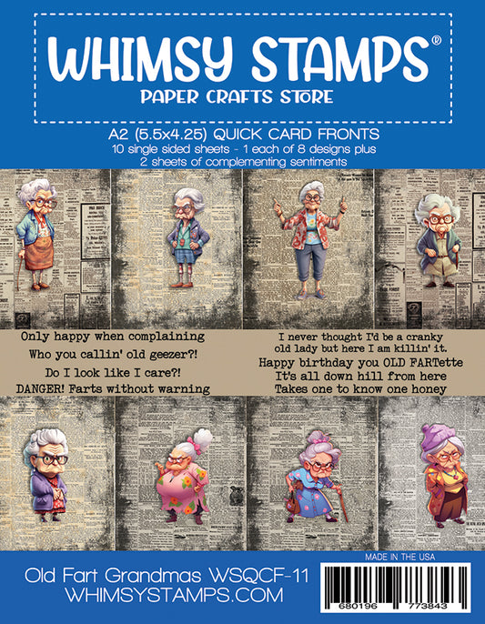 Quick Card Fronts - Old Fart Grandma - Whimsy Stamps