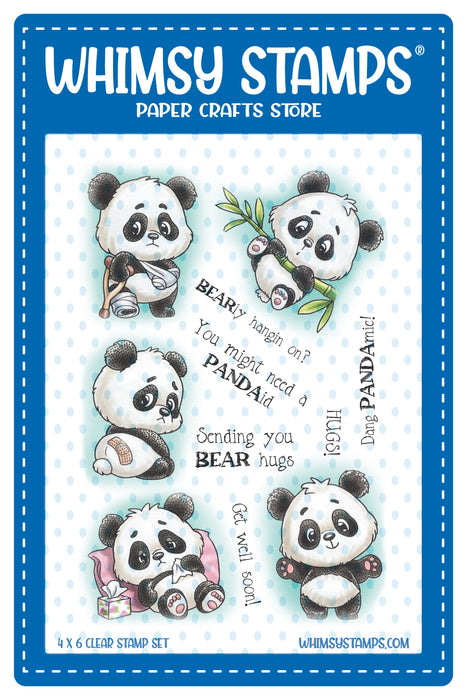 **NEW Panda Get Well Clear Stamps - Whimsy Stamps