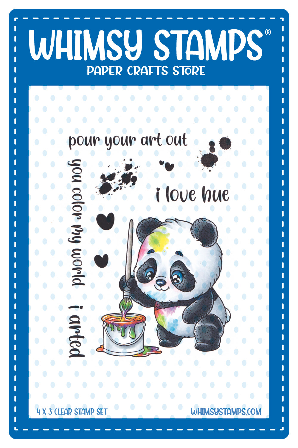 **NEW Panda Painter Clear Stamps - Whimsy Stamps