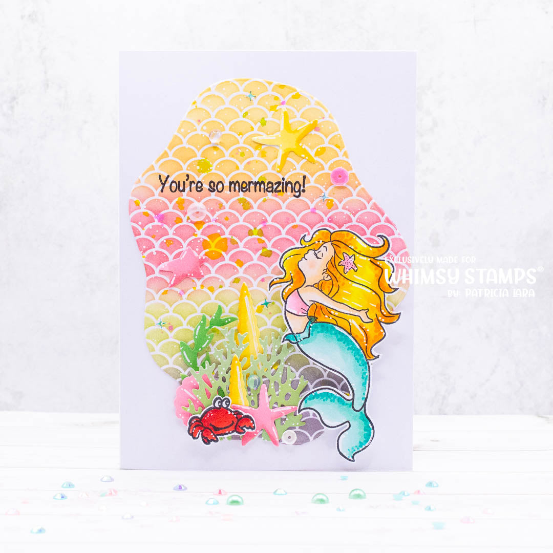 Mermaid Scales Stencil - Whimsy Stamps