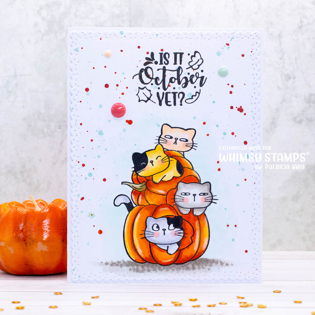 Pumpkin Kitties Clear Stamps - Whimsy Stamps
