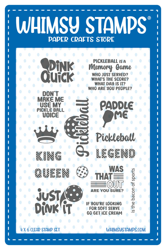 **NEW Pickleball Clear Stamps - Whimsy Stamps