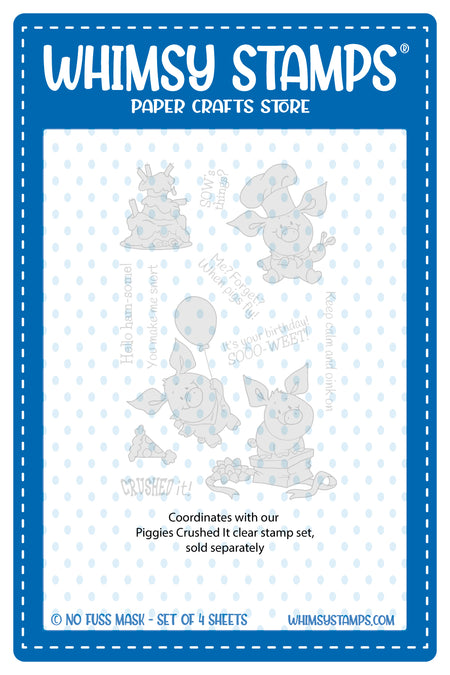 **NEW Piggies Crushed It - NoFuss Masks - Whimsy Stamps