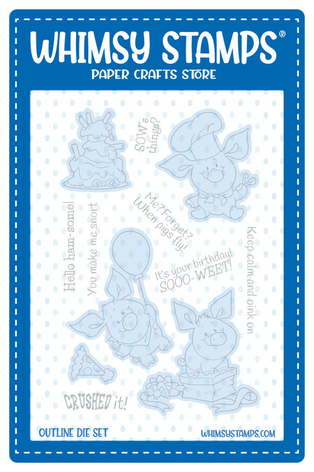 **NEW Piggies Crushed It Outlines Die Set - Whimsy Stamps