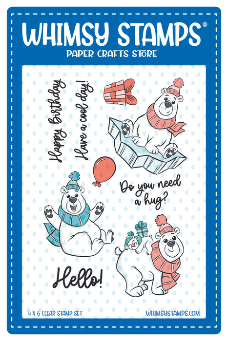 **NEW Polar Bear Birthday Clear Stamps - Whimsy Stamps