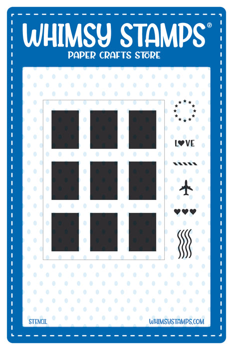 **NEW Postage Window Shadows Stencil - Whimsy Stamps