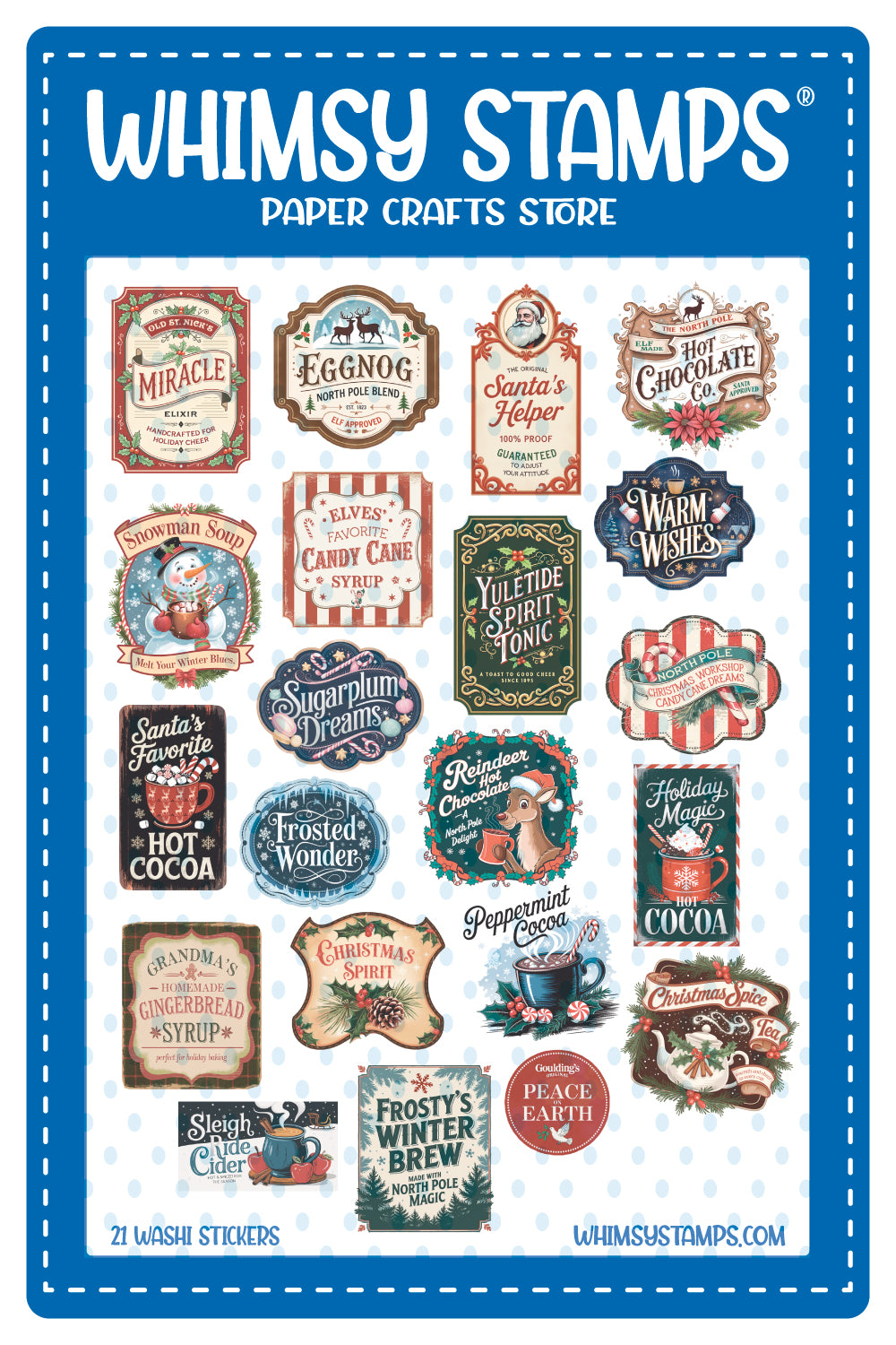 *NEW Washi Stickers - Potion Bottle Labels Christmas - Whimsy Stamps