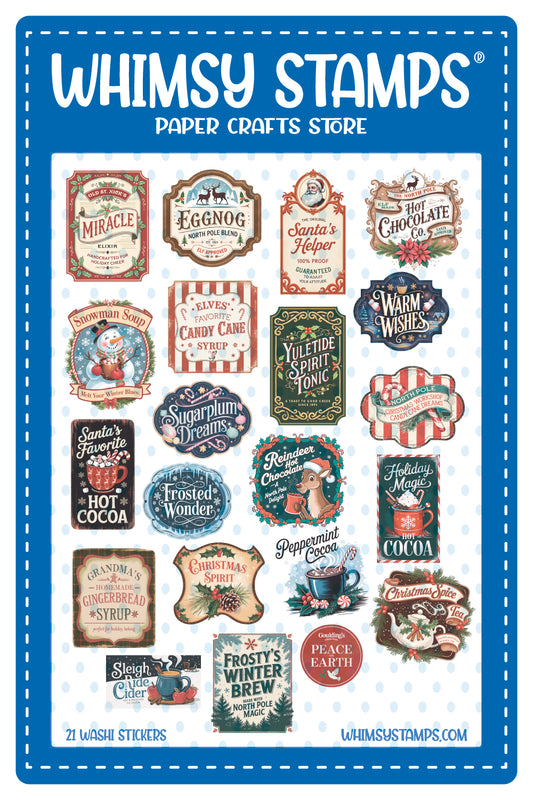 *NEW Washi Stickers - Potion Bottle Labels Christmas - Whimsy Stamps