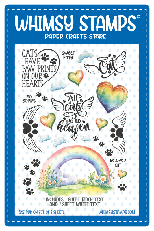 **NEW Rainbow Bridge Cat Rub-Ons