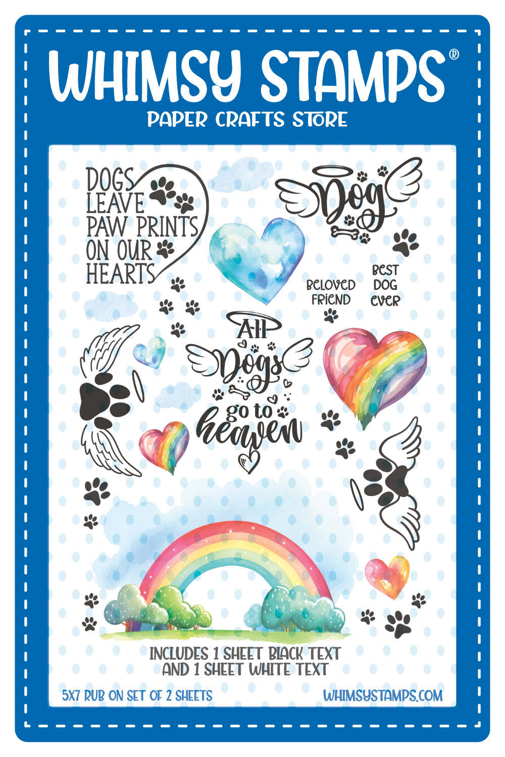 **NEW Rainbow Bridge Dog Rub-Ons