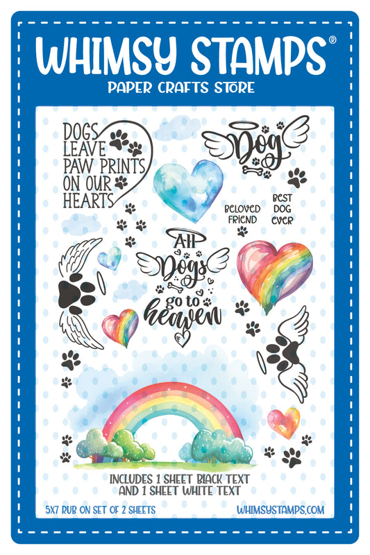 **NEW Rainbow Bridge Dog Rub-Ons