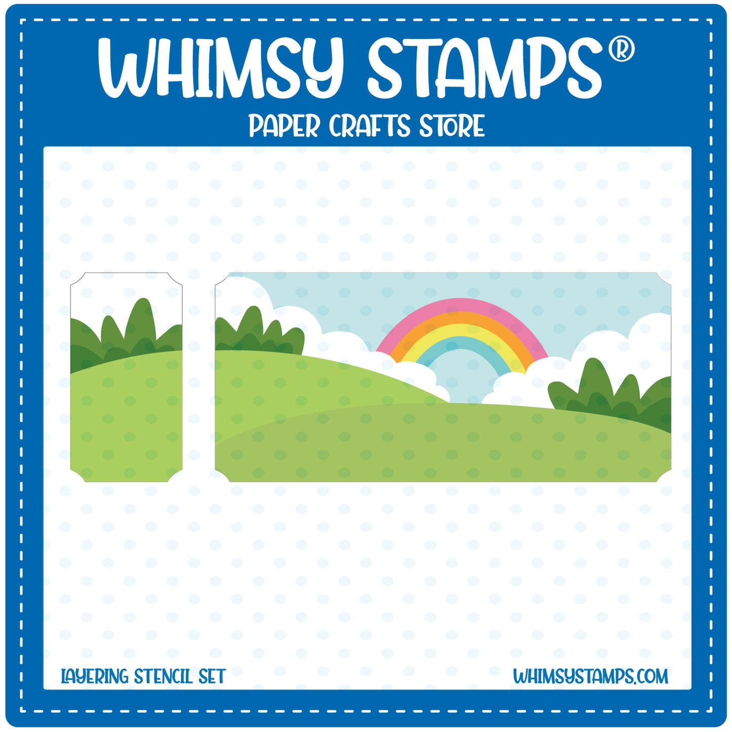 *NEW Rainbow Landscape Layering Stencil - Whimsy Stamps