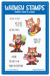 **NEW Red Panda Fun Clear Stamps - Whimsy Stamps
