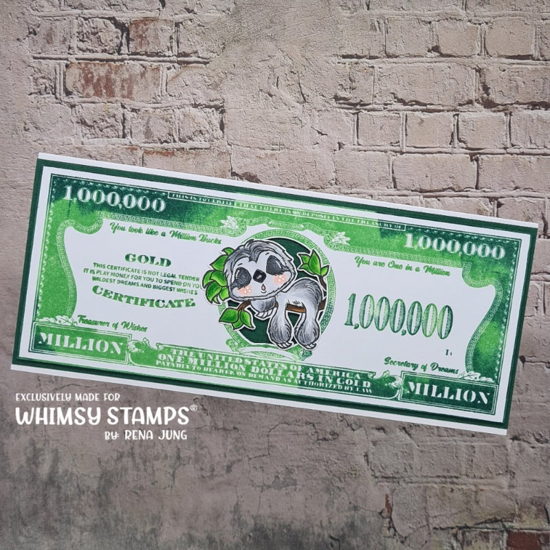 A Million Dollars Rubber Cling Stamp and Die Combo - Whimsy Stamps