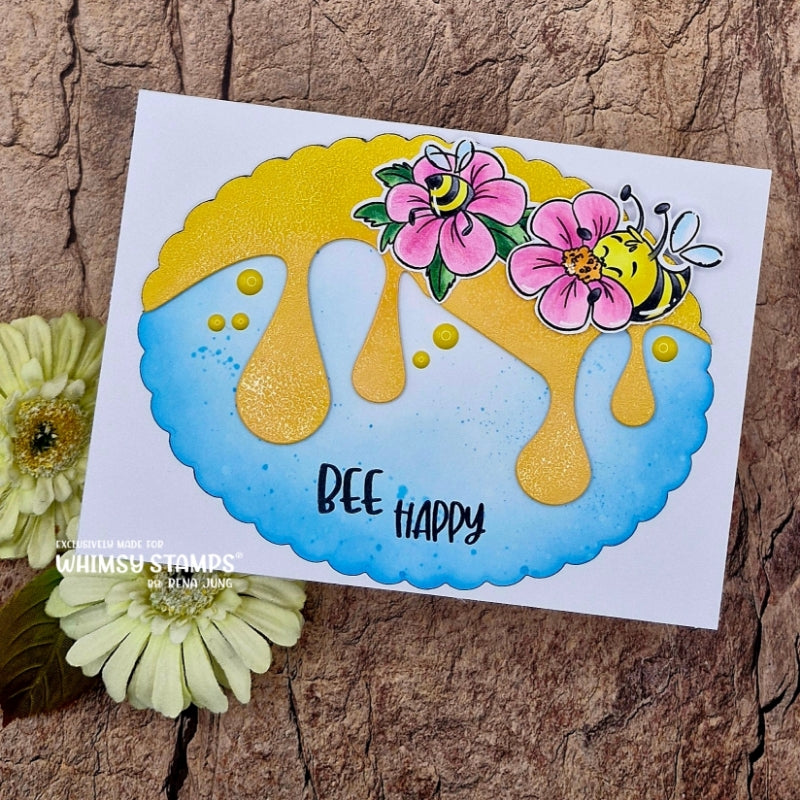 Bee Happy Clear Stamps - Whimsy Stamps