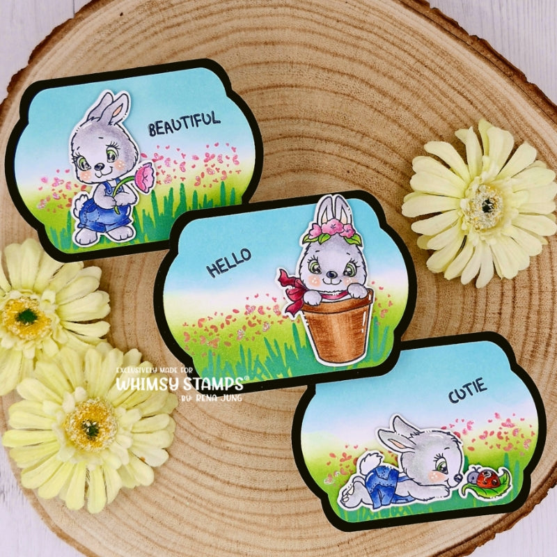 Bunnies in the Garden Clear Stamps - Whimsy Stamps