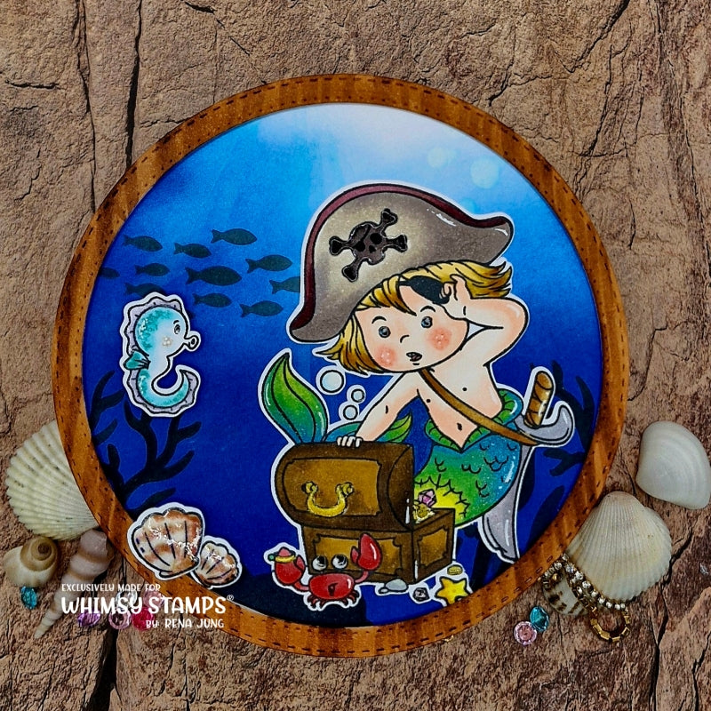 Mermaid Kids Boy Clear Stamps - Whimsy Stamps