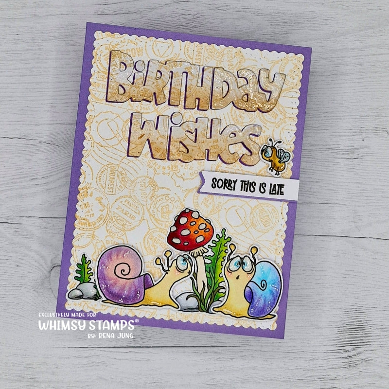 Birthday Wishes Word and Shadow Die Set - Whimsy Stamps