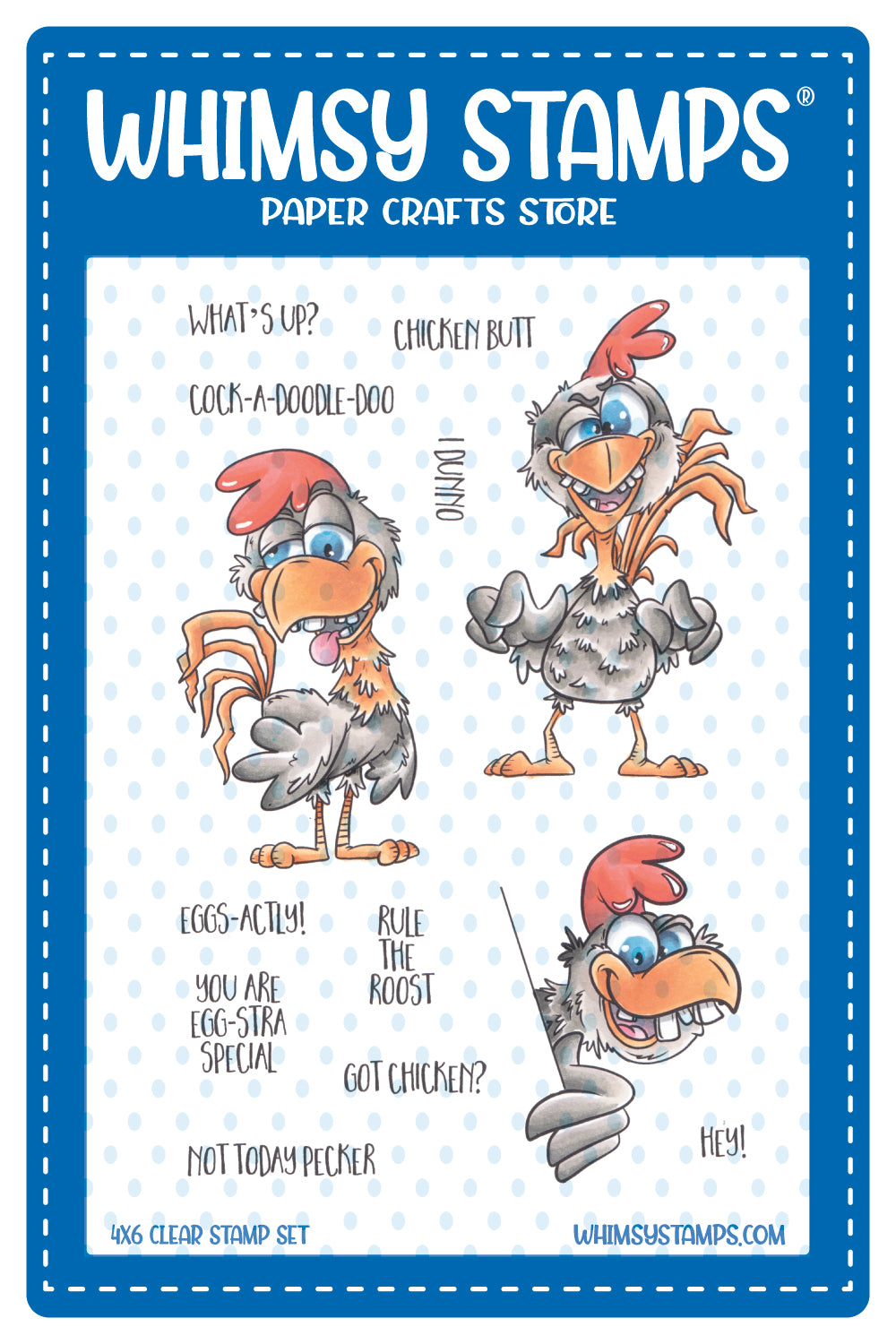 Rowdy Rooster Clear Stamps - Whimsy Stamps