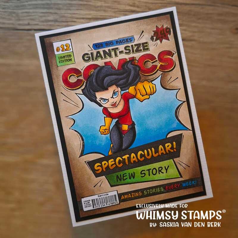 Comic Book Page Rubber Cling Stamp - Whimsy Stamps