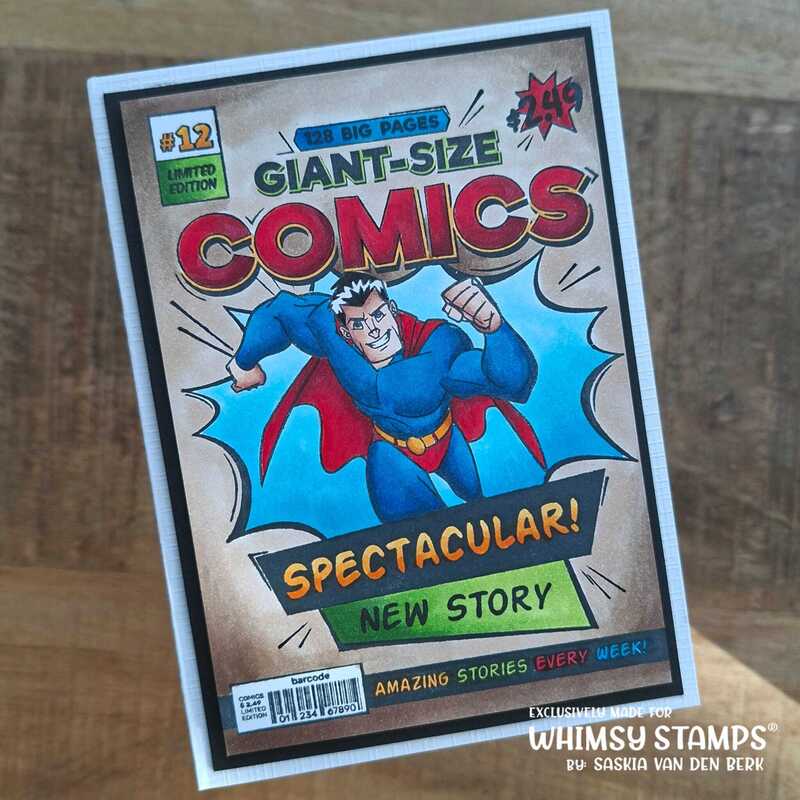 Comic Book Page Rubber Cling Stamp - Whimsy Stamps