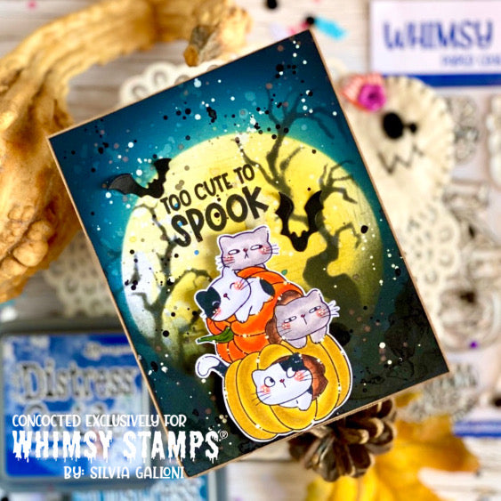 Pumpkin Kitties Clear Stamps - Whimsy Stamps