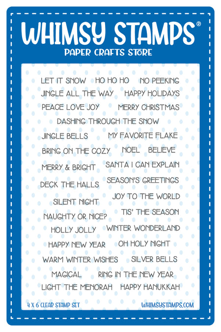 **NEW Simple Sentiment Strips Holidays Clear Stamps - Whimsy Stamps