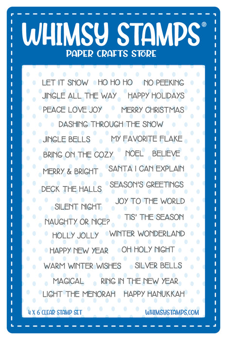 **NEW Simple Sentiment Strips Holidays Clear Stamps - Whimsy Stamps
