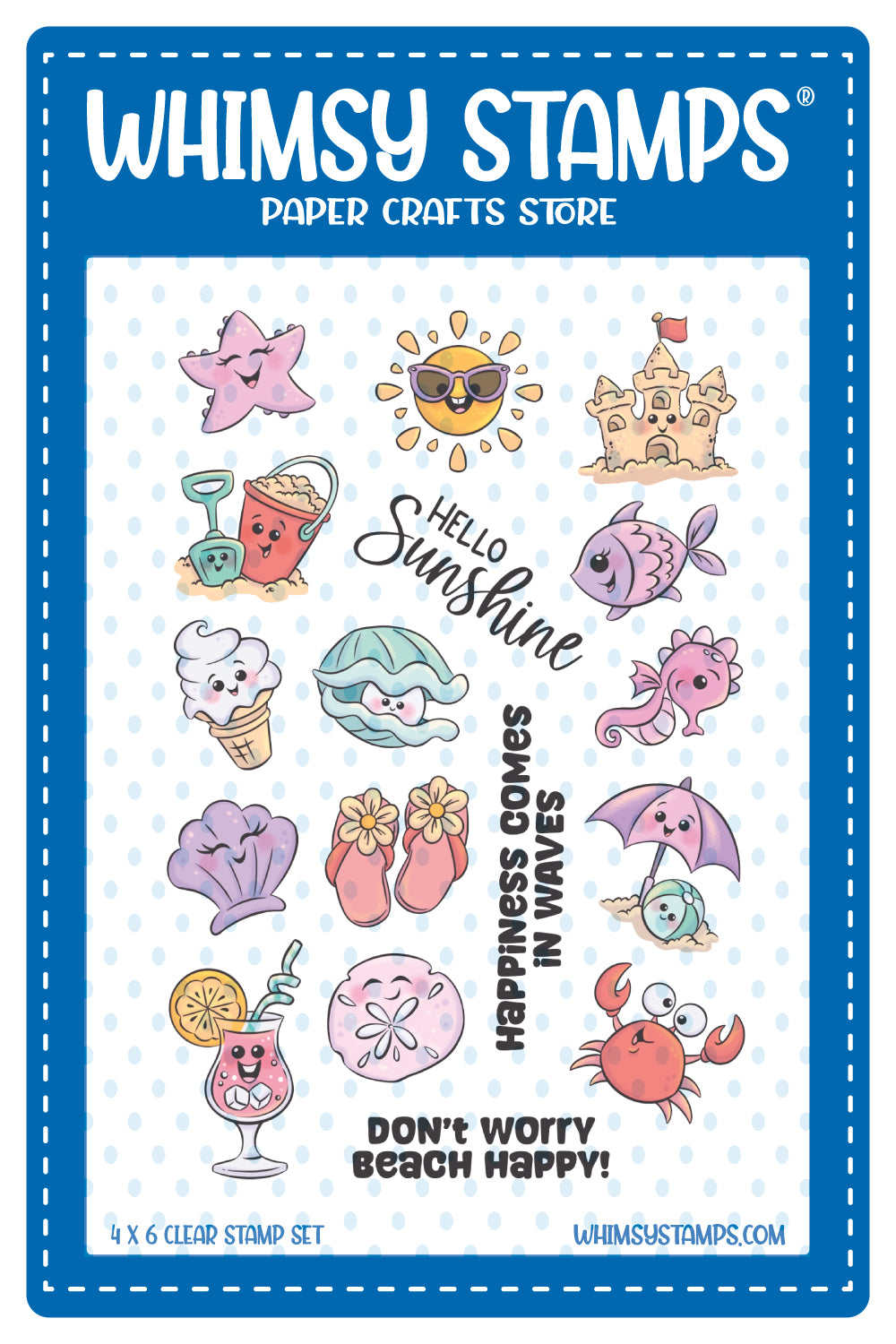 **NEW Summer Beach Icons Clear Stamps - Whimsy Stamps