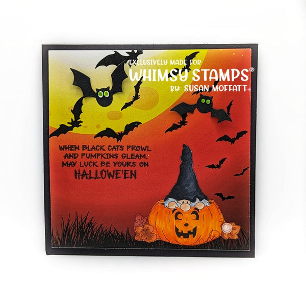 Gnome Pumpkin Peeking - Digital Stamp - Whimsy Stamps