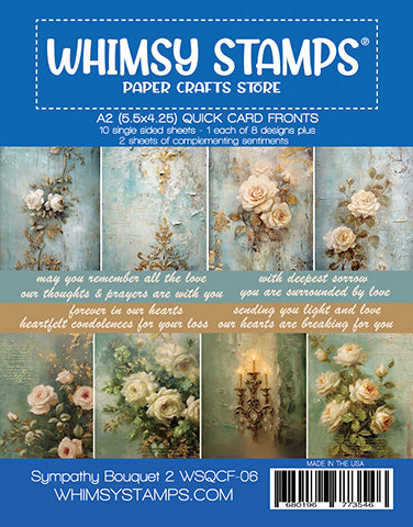 **NEW Quick Card Fronts - A2 Sympathy Bouquet 2 - Whimsy Stamps