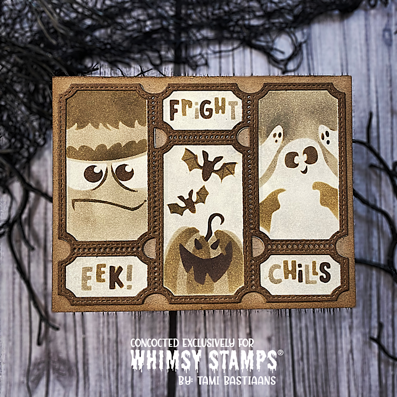 Terrific Tickets Halloween Layering Stencil - Whimsy Stamps