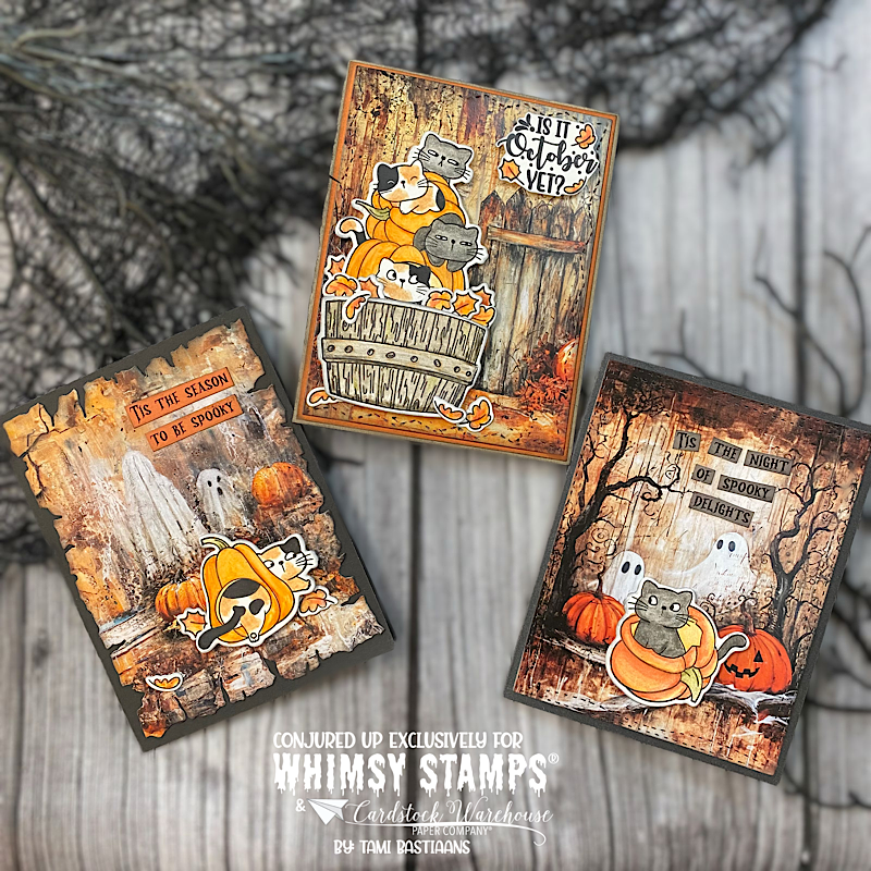 Pumpkin Kitties Clear Stamps - Whimsy Stamps