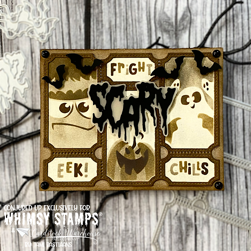 Terrific Tickets Halloween Layering Stencil - Whimsy Stamps