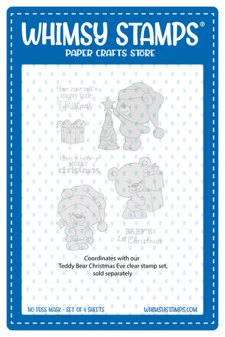**NEW Teddy Bear Christmas Eve - NoFuss Masks - Whimsy Stamps