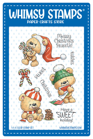 **NEW Teddy Bear Christmas Sweets Clear Stamps - Whimsy Stamps