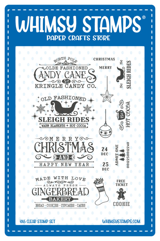 Terrific Christmas Tickets Clear Stamps - Whimsy Stamps