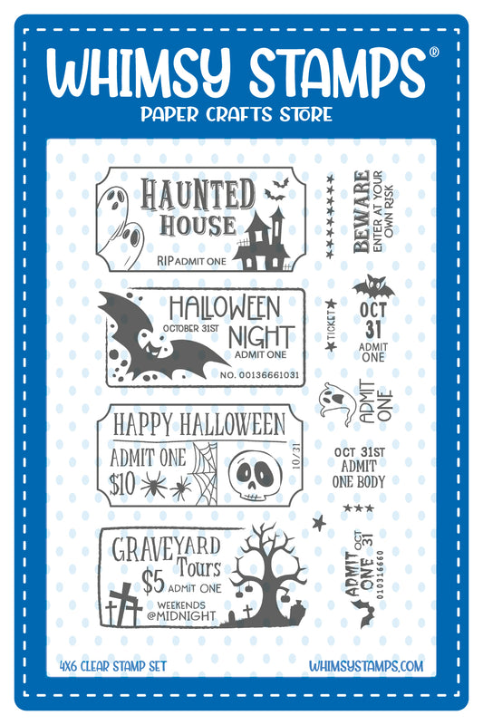 *NEW Terrific Halloween Tickets Clear Stamps - Whimsy Stamps
